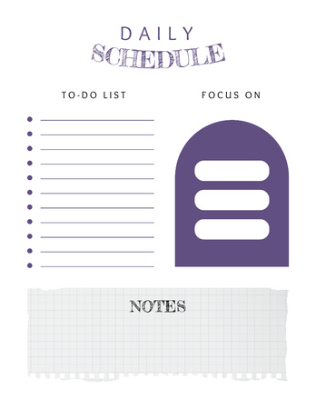 Minimalist Daily Schedule Notepad 8.5x11in Design Template