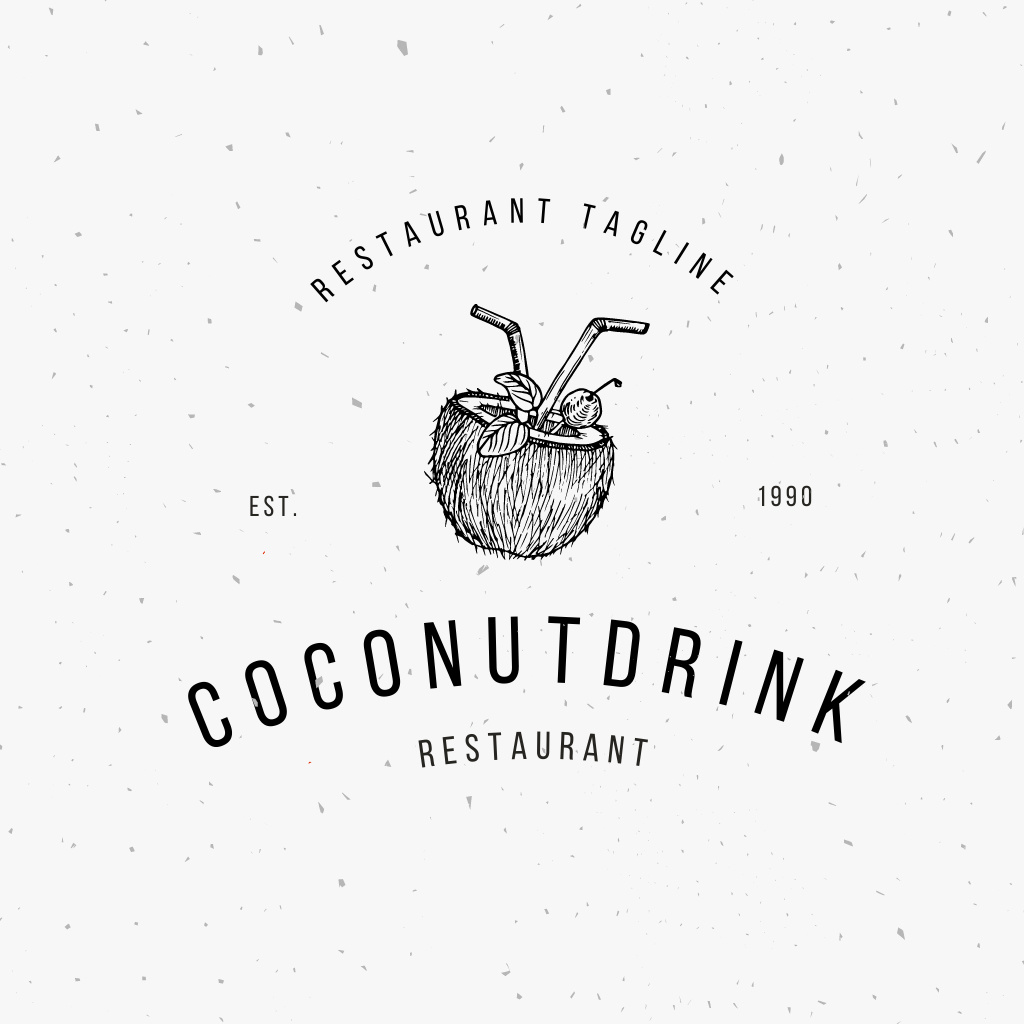 Modèle de visuel coconut drink logo design - Logo