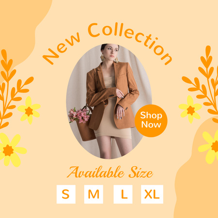 Elegant Woman in Beige Jacket for Female Clothes Collection Instagram Šablona návrhu