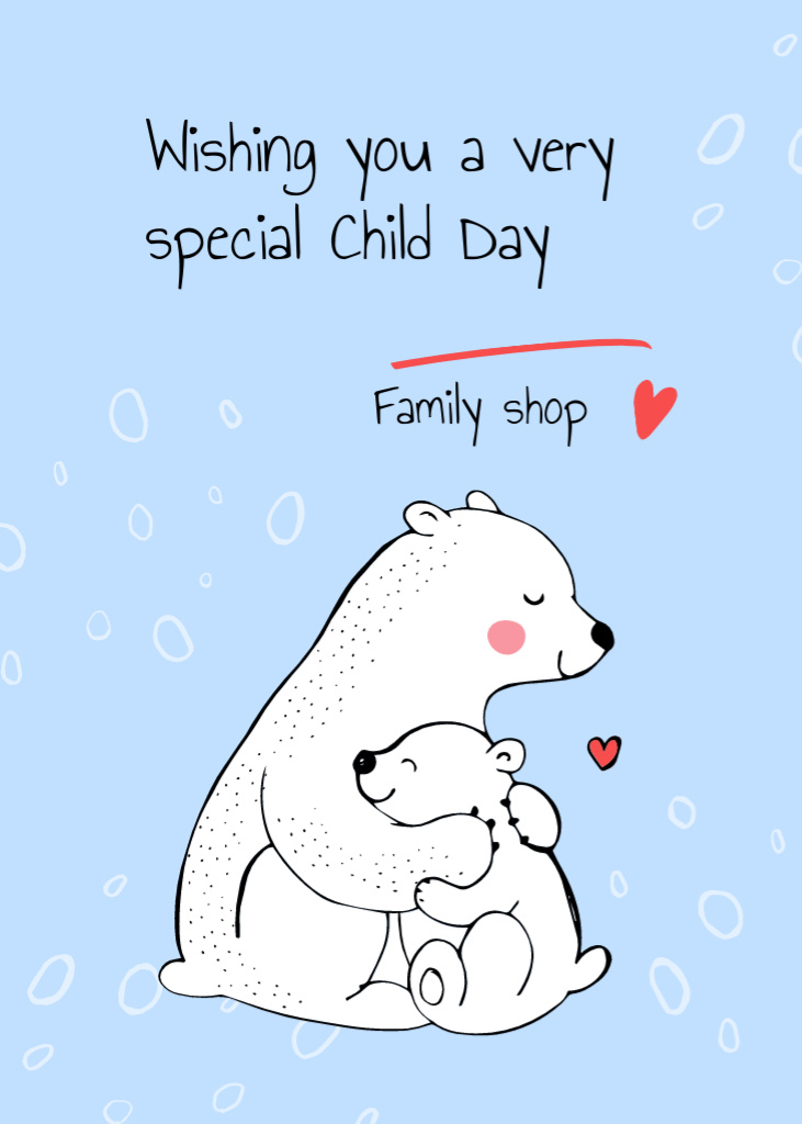 Sweet Wishes for Children's Day Postcard 5x7in Vertical – шаблон для дизайну