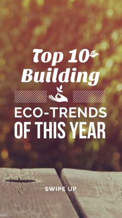 Eco friendly Building materials Instagram Story tervezősablon