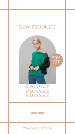 Female Fashion Clothes Sale Instagram Story Design Template