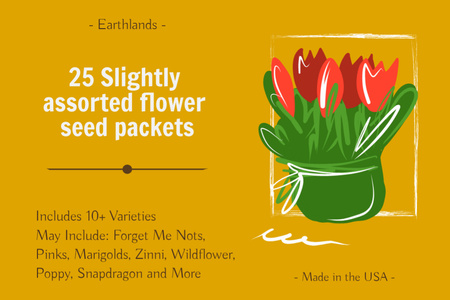 Flower Seeds Offer Label Design Template