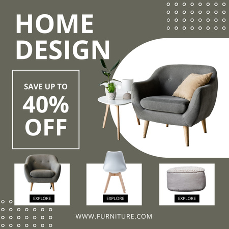High Quality Furniture Pieces Sale Offer Instagram Design Template