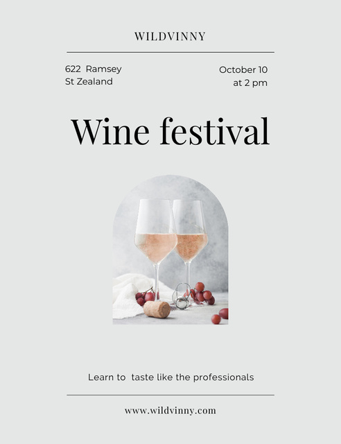 Rare Wine Tasting Festival Announcement Invitation 13.9x10.7cmデザインテンプレート
