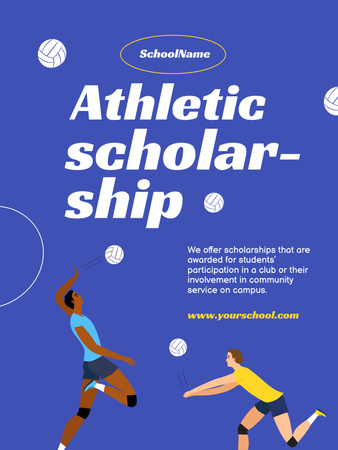 Designvorlage Wirkungsvolle Sportstipendienförderung mit Volleyball für Poster US