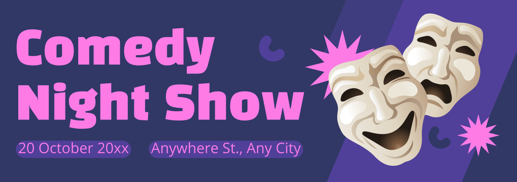 Stand-up Shows Announcement with Illustration of Masks Tumblr Modelo de Design