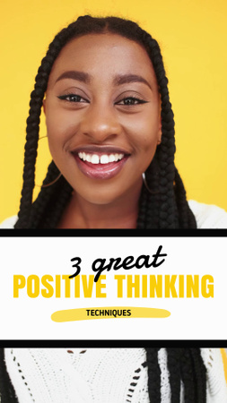 Ontwerpsjabloon van TikTok Video van Positive Thinking Techniques Ad