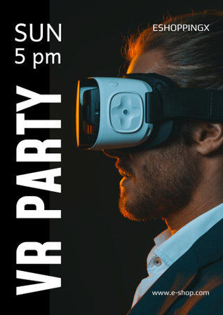 Virtual Party Announcement Poster B2 tervezősablon