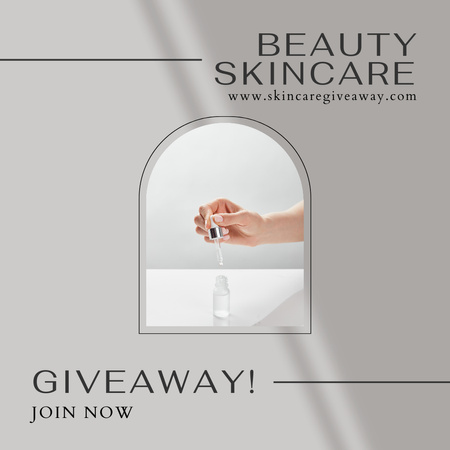 Skincare Ad with Cosmetic Serum Instagram Design Template