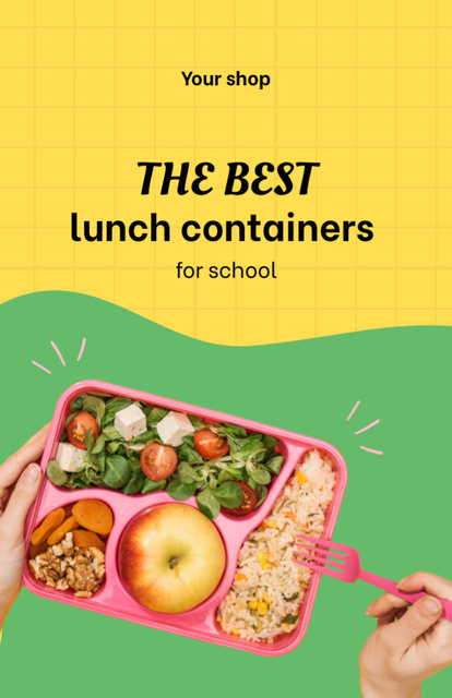 Ontwerpsjabloon van Flyer 5.5x8.5in van Customizable School Food In Containers Offer Online