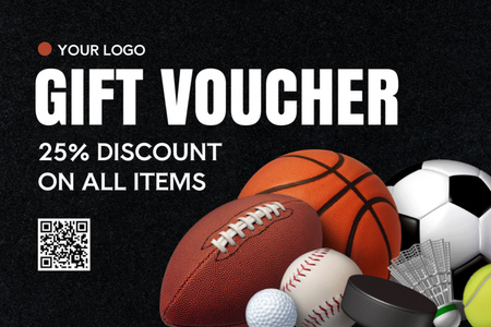 Platilla de diseño Sports Store Discount on All Items Gift Certificate