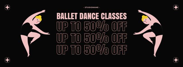 Discount Offer on Ballet Dance Classes Facebook cover – шаблон для дизайну