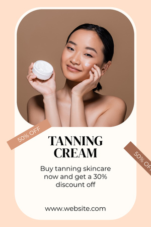 Tanning Creams for Beauty and Skincare Pinterest Design Template