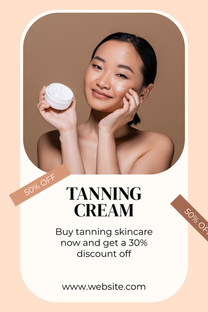 Szablon projektu Tanning Creams for Beauty and Skincare Pinterest