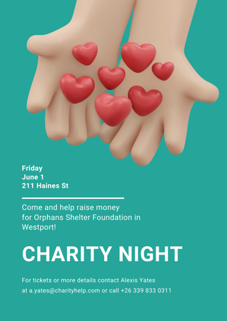 Corporate Charity Night Poster A3 Design Template