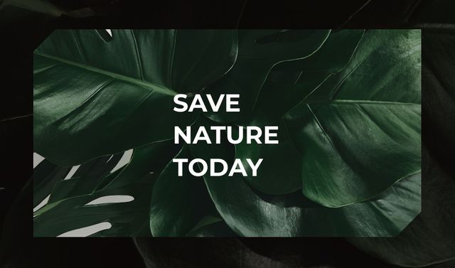 Platilla de diseño Eco Company Ad with Green Plant Leaves Business card