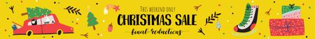Designvorlage Christmas Sale Announcement Car Delivering Tree für Leaderboard