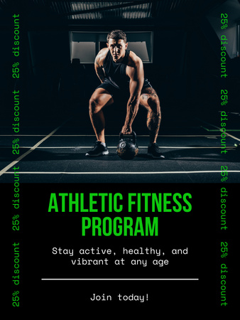 Offering Athletic Programs for Bodybuilders Poster US Design Template
