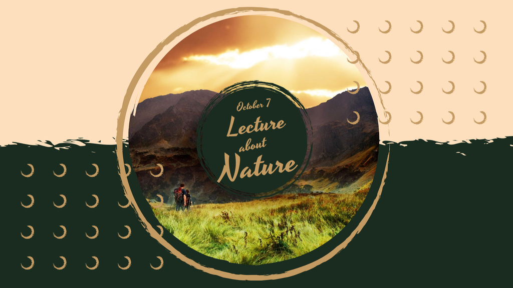 Eco Lecture Announcement with Scenic Landscape FB event cover Šablona návrhu