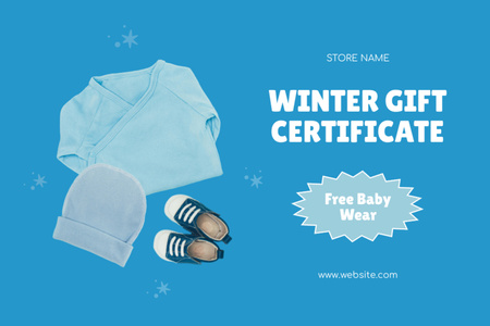 Platilla de diseño Winter Gift Voucher Offer to Children's Goods Store Gift Certificate