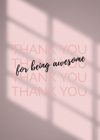 Thank You for Being Awesome Text Postcard 5x7in Vertical Design Template