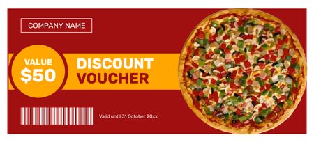 Modèle de visuel Discount Voucher for Crispy Tasty Pizza - Coupon 3.75x8.25in