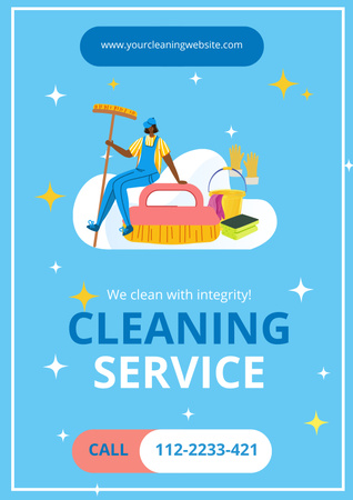Cleaning Service Poster Poster Tasarım Şablonu