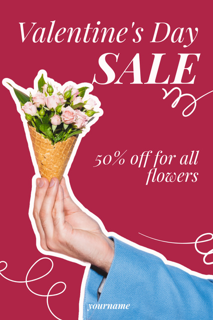 Plantilla de diseño de Discount on New Collection of Women's Shoes for Valentine's Day Pinterest 