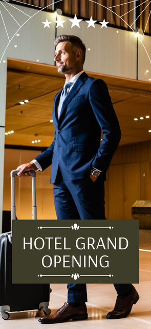 Minimalistic Hotel Grand Opening With Stars Snapchat Geofilter Tasarım Şablonu