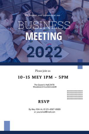 Business Meeting with Colleagues Invitation 6x9in Design Template