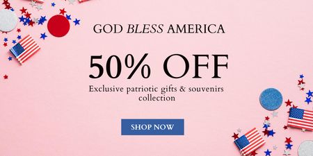USA Independence Day Sale Announcement Twitter Πρότυπο σχεδίασης