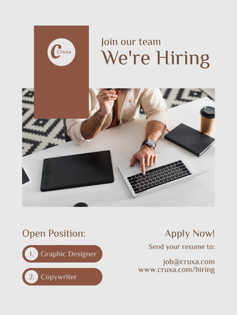 Open Positions for Creative Team Work Poster US Design Template