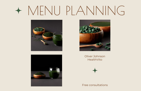 Collage with Menu Planning Offer on White Flyer 5.5x8.5in Horizontal Design Template