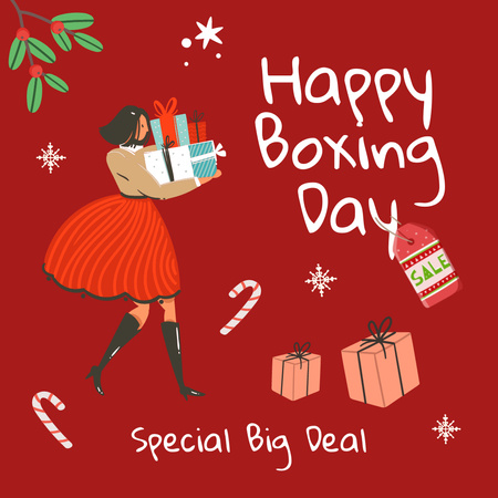 Winter Holiday Boxing Day Instagram Design Template