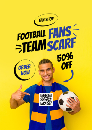 Football Team Scarfs for Fans Sale Poster Design Template