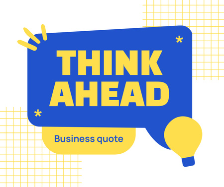 Motivational Business Quote with Lightbulb Facebook tervezősablon