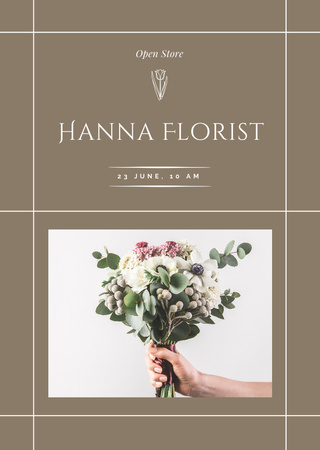 Flower Shop Services Offer Postcard A6 Vertical Design Template