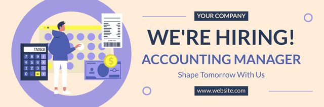 Designvorlage Announcement Of Accounting Manager Vacancy für Twitter