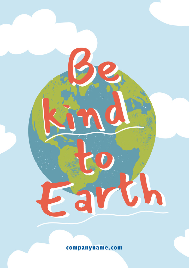 Planet Care Awareness with Cartoon Earth Poster – шаблон для дизайну