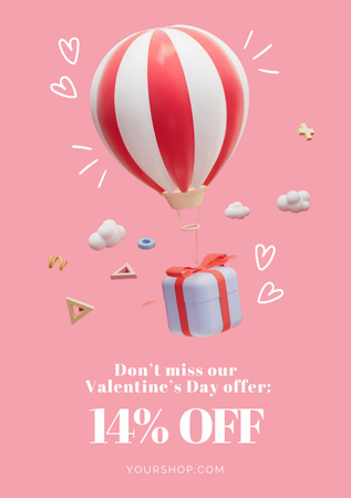 Special Offer on Valentine’s Day Postcard A5 Vertical Design Template