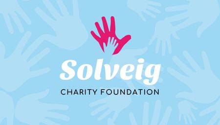 Charity Foundation Ad with Hands Silhouettes Business Card US tervezősablon