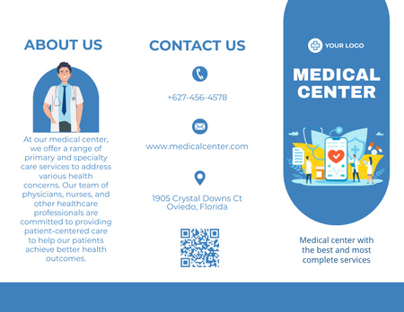 Offer of Services of Professional Doctors in Medical Center Brochure 8.5x11in Design Template