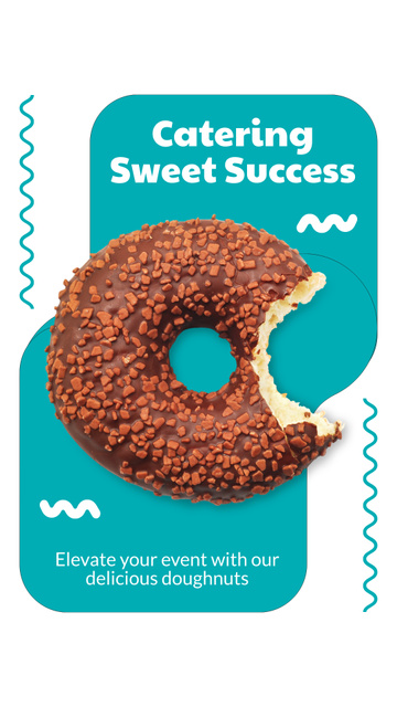 Designvorlage Doughnut Shop Ad with Offer of Catering für Instagram Story