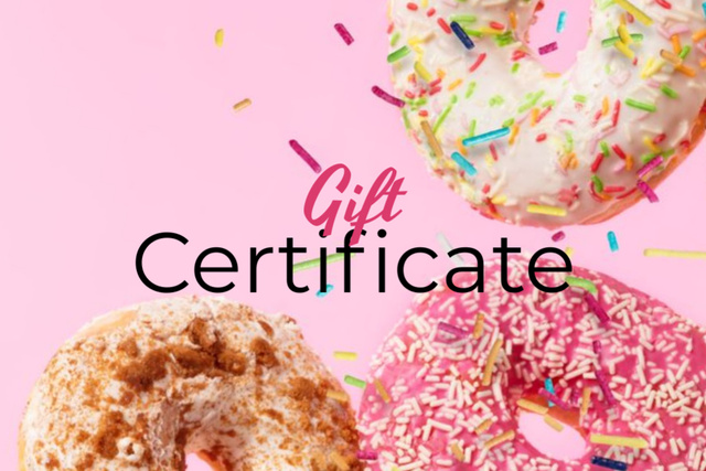 Plantilla de diseño de Gift Card on Yummy Donuts Gift Certificate 