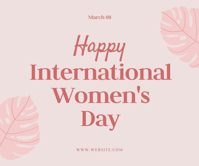 International Women's Day Holiday Greeting Facebook Design Template