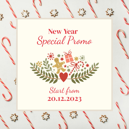 New Year Holiday Special Promotion Announcement Instagram Design Template