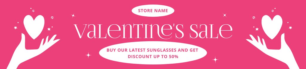 Valentine's Day Sale Offer on Pink Ebay Store Billboard Modelo de Design