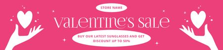 Valentine's Day Sale Offer on Pink Ebay Store Billboard Modelo de Design