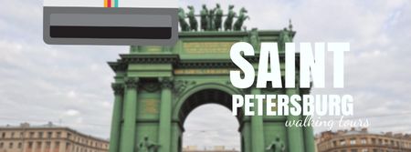 Saint Petersburg famous travelling spots Facebook Video coverデザインテンプレート